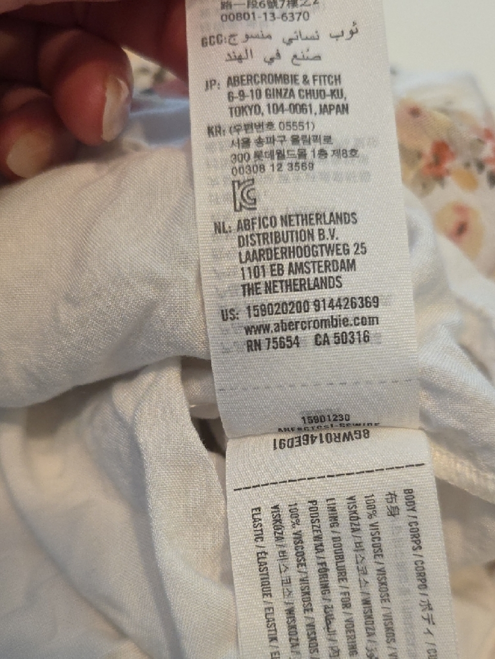 Abercrombie & Fitch White Floral Maxi Dress with Peach and Green Print - Picture 11 of 12